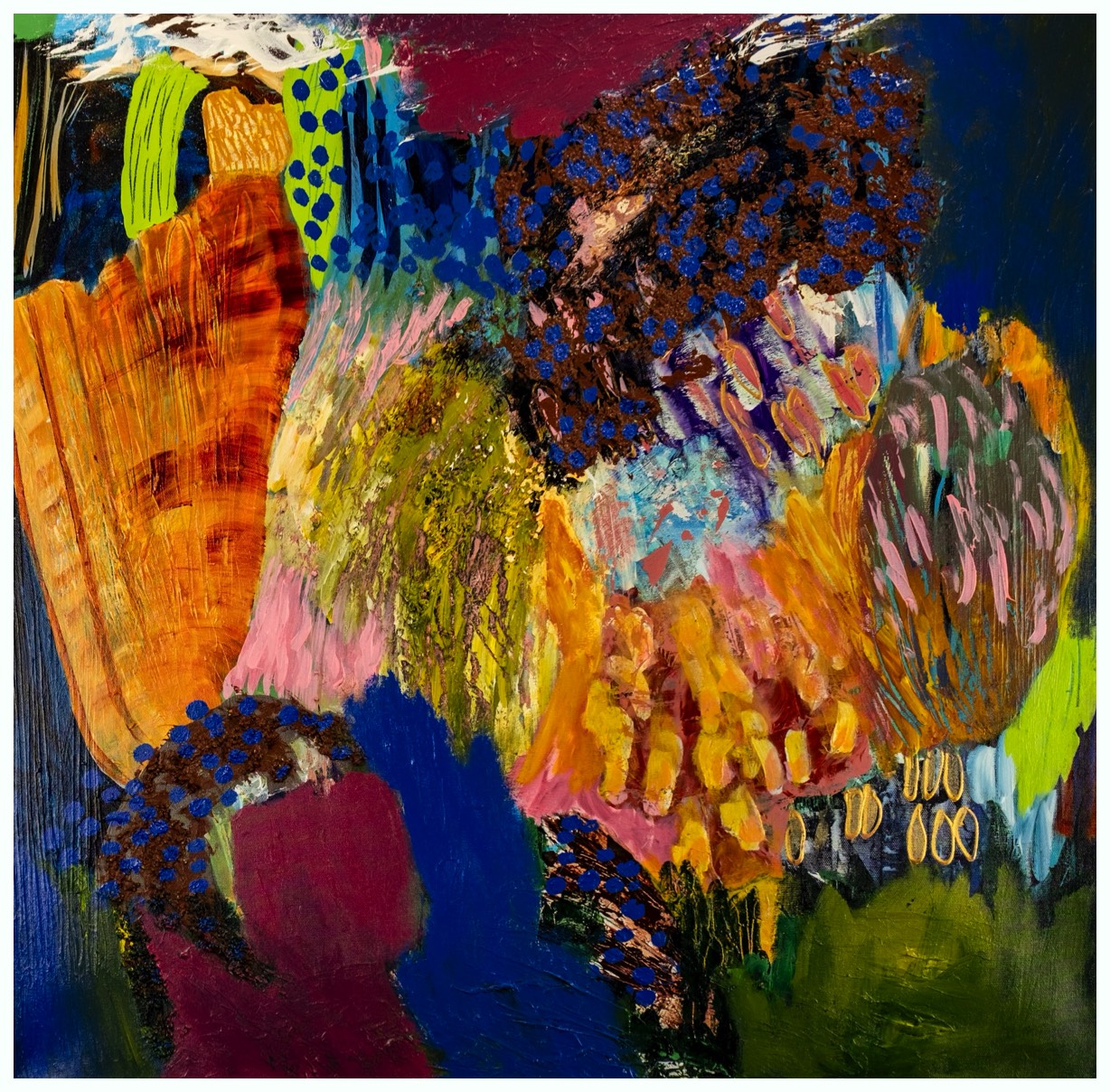 Vild med vilje II 80 x 80 cm 5000 kr